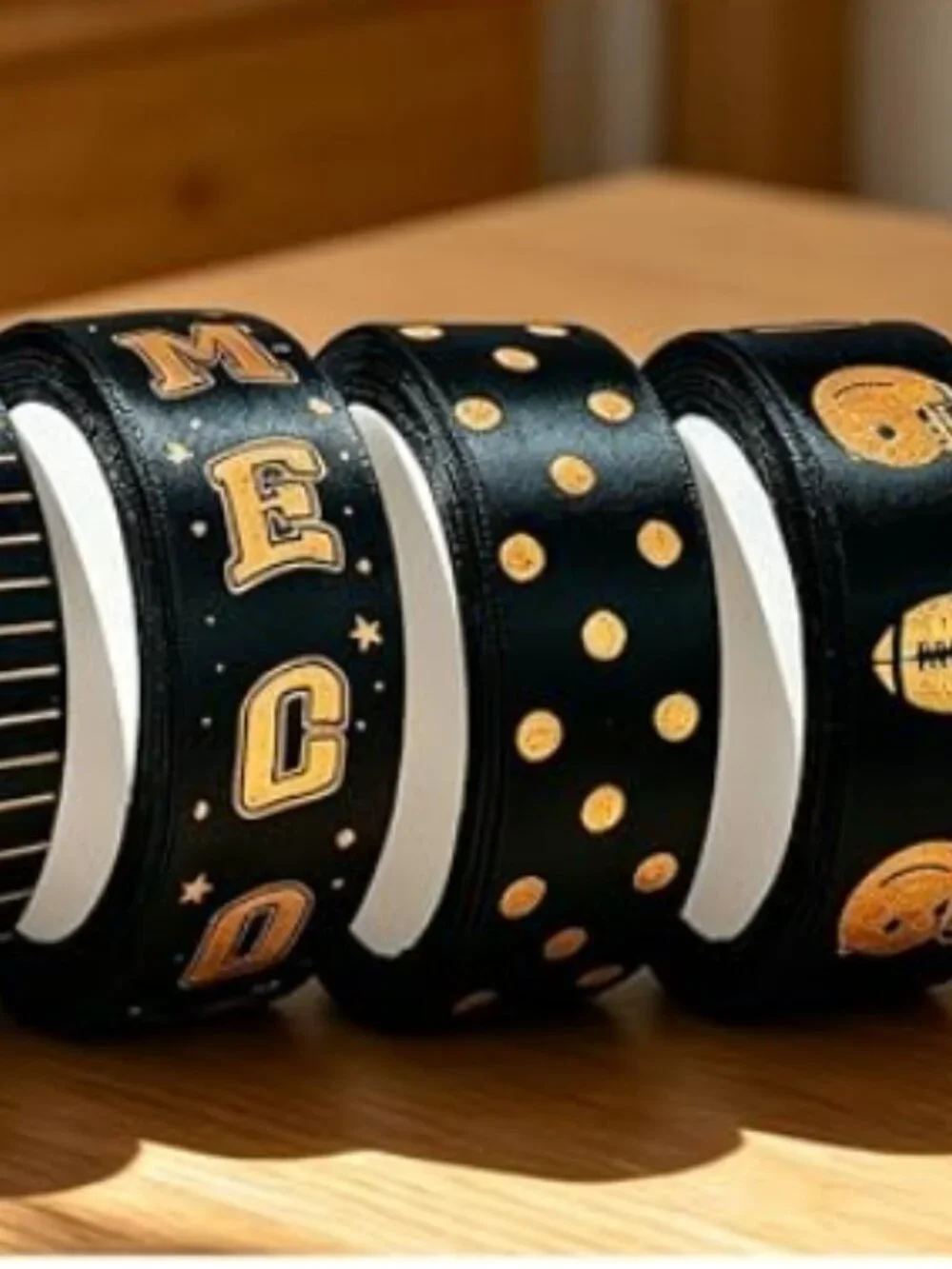 DIY Texas Homecoming Mums, HOCO supplies, 70 yds of black & gold ribbon & 6 mums
